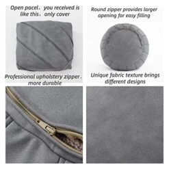 C COMFORTLAND Unstuffed Faux Suede Ottoman Pouf, Round Foot Rest Poof Ottomans, Floor Foot Stool Poufs, Bean Bag Chair Cover With Storage For Living Room, Bedroom, Or Wedding Gifts Grey 18 C COMFORTLAND Unstuffed Faux Suede Ottoman Pouf, Round Foot Rest Poof Ottomans, Floor Foot Stool Poufs, Bean Bag Chair Cover With Storage For Living Room, Bedroom, Or Wedding Gifts Grey -Songmics Furniture Shop 51T4criCQBL