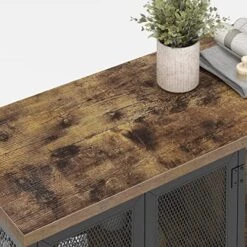 WiberWi Buffet Cabinet Coffee Bar Table Storage Cabinet, Farmhouse Buffet Station Sideboard With Liquor And Glasses Rack, Credenza Cupboard For Kitchen Dining Living Room, Rustic Brown -Songmics Furniture Shop 51T82OcnZEL