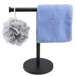Winmien T-Shaped Standing Towel Holder , SUS304 Stainless Steel Towel Rack With Round Base, Suitable For Bathroom, Kitchen, Vanity Countertop.(Matte Black) -Songmics Furniture Shop 51TKiMcEoEL