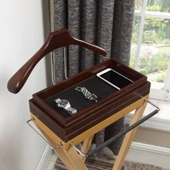 Proman Products Laguna Valet Stand, Two Stackable Trays, 17.75" W X 14" D X 47" H 6 Proman Products Laguna Valet Stand, Two Stackable Trays, 17.75" W X 14" D X 47" H -Songmics Furniture Shop 51TN1Ri6YgL