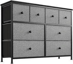 REAHOME 8 Drawer Dresser For Bedroom Chest Of Drawers Closets Storage Units Organizer Large Capacity Steel Frame Wooden Top Living Room Entryway Office (Black Gray) YLZ8B5 -Songmics Furniture Shop 51TOlECQ4fL. AC