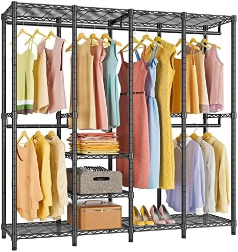VIPEK V40 Wire Garment Rack Heavy Duty Clothes Rack For Hanging Clothes, Multi-Functional Bedroom Clothing Rack Freestanding Closet Wardrobe Rack, 76 Inch L X 15.7 Inch W X 75.6 Inch H, Max Load 900lbs, Black 7 VIPEK V40 Wire Garment Rack Heavy Duty Clothes Rack For Hanging Clothes, Multi-Functional Bedroom Clothing Rack Freestanding Closet Wardrobe Rack, 76 Inch L X 15.7 Inch W X 75.6 Inch H, Max Load 900lbs, Black - Image 7