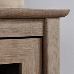 Pemberly Row Engineered Wood And Tempered Glass Curio Cabinet In Sky Oak -Songmics Furniture Shop 51TUy1cabcL