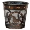 Aeiniwer Western Horse, Rope Trim Metal Wastebasket