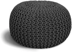 ELYFLAIR® Pouf Ottoman Hand Knitted – Elegant And Simple Knitted Pouf – Multipurpose Handmade Pouf Ottoman For Bedroom, Living Room – Comfortable Cotton Ottoman Foot Rest (Beige, 17,7⌀ Inches) -Songmics Furniture Shop 51TaogvS5WL. AC