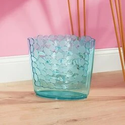 MDesign Plastic Slim Oval 2 Gallon Trash Can Wastebasket Garbage Bin - Decorative Themed Basket For Bathroom, Bedroom, Office - Hold Trash, Waste, Recycling - Pebbles Collection - Blue 12 MDesign Plastic Slim Oval 2 Gallon Trash Can Wastebasket Garbage Bin - Decorative Themed Basket For Bathroom, Bedroom, Office - Hold Trash, Waste, Recycling - Pebbles Collection - Blue -Songmics Furniture Shop 51TbD9maeAL