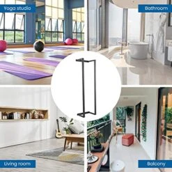 WOSOMOK Vertical Towel Racks For Bathroom Wall Mounted, 28.3 Inch SUS304 Stainless Steel Towel Storage Rack, Matte Black Hand Towel Holder For Small Bathroom Wall Maximum 6 Towels -Songmics Furniture Shop 51TbFn7LWvL