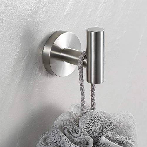 YGIVO 2 Pack Towel Hooks, Brushed Nickel SUS304 Stainless Steel Coat Robe Clothes Hook Modern Wall Hook Holder For Bathroom Kitchen Garage Hotel Wall Mounted (Brushed Nickel) 2 YGIVO 2 Pack Towel Hooks, Brushed Nickel SUS304 Stainless Steel Coat Robe Clothes Hook Modern Wall Hook Holder For Bathroom Kitchen Garage Hotel Wall Mounted (Brushed Nickel) - Image 2