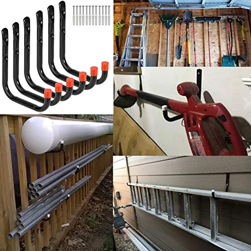 Yisunnan Heavy Duty Garage Storage Utility Hooks Wall Mounted Tools Hangers Organizer (6 Pcs Black 7.1" Large J Hook) 3 Yisunnan Heavy Duty Garage Storage Utility Hooks Wall Mounted Tools Hangers Organizer (6 Pcs Black 7.1" Large J Hook) - Image 3