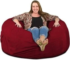 ULTIMATE SACK 5000 (5 Ft.) Bean Bag Chair: Giant Foam-Filled Furniture - Machine Washable Covers, Durable Inner Liner, 100% Virgin Foam. Comfy Bean Bag Chair. (Pink, Fur) -Songmics Furniture Shop 51Trq1FVLJL. AC