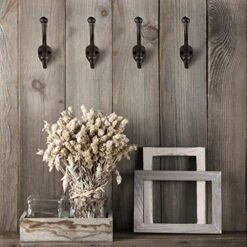 Rustic Wall Hooks For Hanging (4 Pack) Heavy Duty, Cast Iron, Black Coat Hooks For Hanging Coats - Decorative, Farmhouse Wall Hooks For Bags, Hats, Towels (Black And Brown Patina W/Hardware) -Songmics Furniture Shop 51TwbaaQnrL
