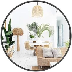 18 Inch Round Wall Circle Mirror,Large Gold Metal Framed Wall-Mounted Hanging Mirror For Bathroom Decor,Vanity Bedroom, Living Room, Entryway -Songmics Furniture Shop 51U2q8jhBaL. AC