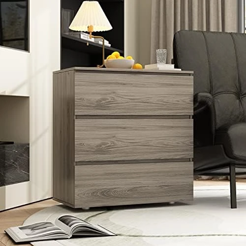 Homsee Modern 3-Drawer Dresser Chest, Wooden Dresser Tower With Wide Storage Space, Dresser Closet For Nursery Living Room Bedroom Hallway (White) 6 Homsee Modern 3-Drawer Dresser Chest, Wooden Dresser Tower With Wide Storage Space, Dresser Closet For Nursery Living Room Bedroom Hallway (White) - Image 6
