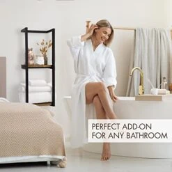 Stylish Bathroom Towel Storage Rack With Wooden Shelves – Modern & Space Saving Organizer For Wall Mount That Easily Holds 8 Large Towels - The Perfect Towel Holder To Enhance Your Bathroom Decor 10 Stylish Bathroom Towel Storage Rack With Wooden Shelves – Modern & Space Saving Organizer For Wall Mount That Easily Holds 8 Large Towels - The Perfect Towel Holder To Enhance Your Bathroom Decor -Songmics Furniture Shop 51UEVzPVQ5L