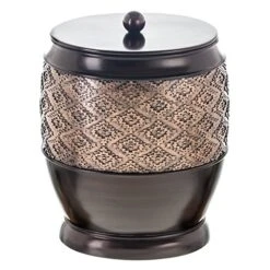 Creative Scents Dublin Small Trash Can With Lid - Decorative Waste Basket, Durable Resin Slim Bathroom Covered Garbage Can Wastebasket Bin For Diaper/Paper (Brown) 9 Creative Scents Dublin Small Trash Can With Lid - Decorative Waste Basket, Durable Resin Slim Bathroom Covered Garbage Can Wastebasket Bin For Diaper/Paper (Brown) -Songmics Furniture Shop 51UMi8GKDiL