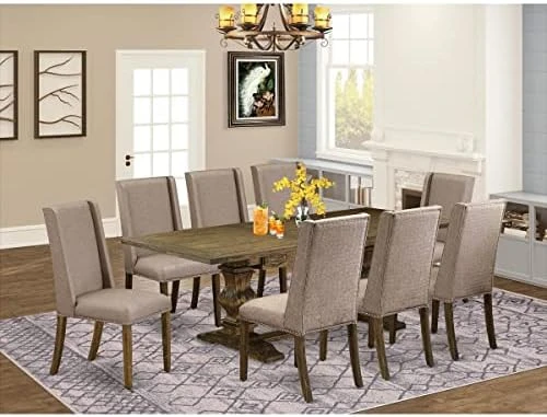 East West Furniture LAFL11-87-16 Dinner Table Set, Large 8 East West Furniture LAFL11-87-16 Dinner Table Set, Large - Image 8