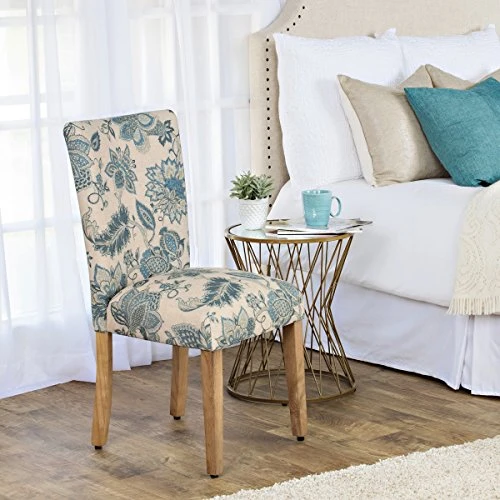 HomePop Parsons Classic Upholstered Accent Dining Chair, Set Of 2, Blue Jacobean 2 HomePop Parsons Classic Upholstered Accent Dining Chair, Set Of 2, Blue Jacobean - Image 2