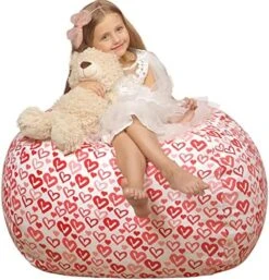 Wekapo Stuffed Animal Storage Bean Bag Chair Cover For Kids | Stuffable Zipper Beanbag For Organizing Children Plush Toys Large Premium Cotton Canvas -Songmics Furniture Shop 51UUenP7gFL. AC
