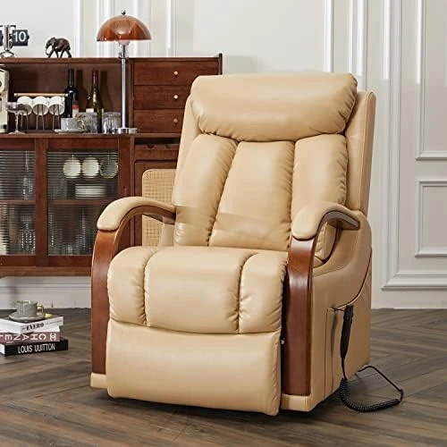 DYNOX Small Lift Chair Recliners With Massage And Heat, Dual Motor Power Lift Sofa With Infinite Adjust For Back And Footrest (Fabirc-Beige) 10 DYNOX Small Lift Chair Recliners With Massage And Heat, Dual Motor Power Lift Sofa With Infinite Adjust For Back And Footrest (Fabirc-Beige) - Image 10