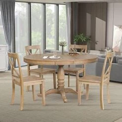 Merax Mid-Century 5 Piece Dining Table Set With Chairs For 4 People, Home Kitchen Wooden Furniture, Antique Oak+Antique Blue 23 Merax Mid-Century 5 Piece Dining Table Set With Chairs For 4 People, Home Kitchen Wooden Furniture, Antique Oak+Antique Blue -Songmics Furniture Shop 51Ub9fivQnL. AC