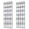 SAVERHO Hanging Shoe Organizer, Over The Door Shoe Organizer With 24 Mesh Large Pockets Door Shoe Rack For Men Women Kids Hanging Door Shoe Holder Size:58x21 Inch (White-2pack)