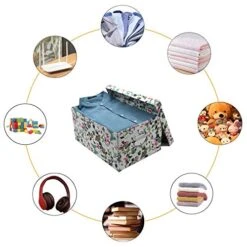 GUOZI Collapsible Storage Box, Decorative Memory Box With Lid & Metal Reinforced Corners, Cardboard File Box With Handles, Organizer Gift Box For Keepsake Toy Photos Office Nursery Wardrobe Bookshelf -Songmics Furniture Shop 51UoO9fHwuL