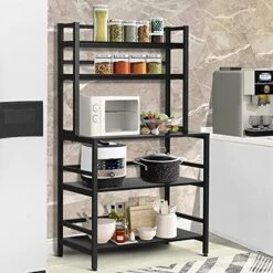 Rotihom Bakers Rack, Industrial Microwave Oven Stand With Shelf, Kitchen Utility Storage Shelf, Coffee Station, Bakers Racks For Kitchens With Storage, Rustic Brown/Black (Style 1 -Black) 16 Rotihom Bakers Rack, Industrial Microwave Oven Stand With Shelf, Kitchen Utility Storage Shelf, Coffee Station, Bakers Racks For Kitchens With Storage, Rustic Brown/Black (Style 1 -Black) -Songmics Furniture Shop 51UpBFLnKzL