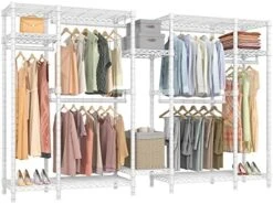 VIPEK V22S Garment Rack Heavy Duty Clothes Rack Large Portable Wardrobe Clothes Storage Organizer Closet With 6 Hang Rods & 8 Shelves - Extra Wide - 104.5" Lx16.5 Wx76.4 H, Max Load 1000lbs, White 15 VIPEK V22S Garment Rack Heavy Duty Clothes Rack Large Portable Wardrobe Clothes Storage Organizer Closet With 6 Hang Rods & 8 Shelves - Extra Wide - 104.5" Lx16.5 Wx76.4 H, Max Load 1000lbs, White -Songmics Furniture Shop 51UybWCH3jL. AC