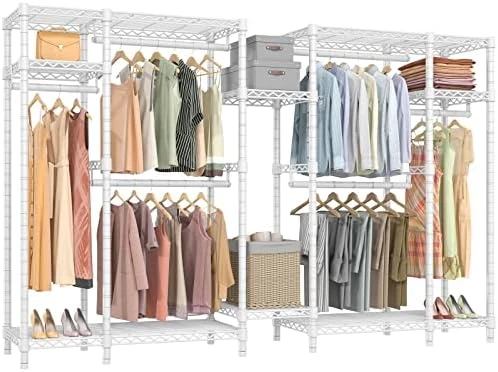 VIPEK V22S Garment Rack Heavy Duty Clothes Rack Large Portable Wardrobe Clothes Storage Organizer Closet With 6 Hang Rods & 8 Shelves - Extra Wide - 104.5" Lx16.5 Wx76.4 H, Max Load 1000lbs, White 8 VIPEK V22S Garment Rack Heavy Duty Clothes Rack Large Portable Wardrobe Clothes Storage Organizer Closet With 6 Hang Rods & 8 Shelves - Extra Wide - 104.5" Lx16.5 Wx76.4 H, Max Load 1000lbs, White - Image 8