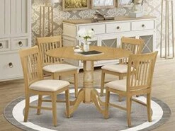 East West Furniture DLNO5-MAH-C Dining Table Set, 5-Piece -Songmics Furniture Shop 51V0B0JnN7L. AC