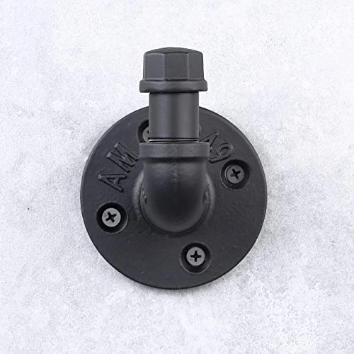 3 Pack Industrial Style Robe Towel Hook Wall Mounted Metal Iron Pipe Coat Hanger Hat Holder Bag Rack For Bathroom Bedroom Kitchen, Rust Free, Black 3 3 Pack Industrial Style Robe Towel Hook Wall Mounted Metal Iron Pipe Coat Hanger Hat Holder Bag Rack For Bathroom Bedroom Kitchen, Rust Free, Black - Image 3