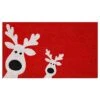 Calloway Mills 101801729 Peeking Reindeer Doormat, 17" X 29", Red/White