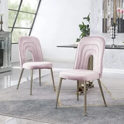 GNIXUU Dinner Chairs Set Of 2, Mid-Century Modern Velvet Upholstered Dining Chair With Metal Legs For Kitchen, Dining, Living, Guest, Bed Room Side Chair(Gray) 27 GNIXUU Dinner Chairs Set Of 2, Mid-Century Modern Velvet Upholstered Dining Chair With Metal Legs For Kitchen, Dining, Living, Guest, Bed Room Side Chair(Gray) -Songmics Furniture Shop 51VGLNVf63L. AC