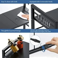 KITCSTI Microwave Oven Rack,Expandable Microwave Shelf For Kitchen Counter,2 Tiers Microwave Stand Countertop Organizer For Kitchen Counter 12 KITCSTI Microwave Oven Rack,Expandable Microwave Shelf For Kitchen Counter,2 Tiers Microwave Stand Countertop Organizer For Kitchen Counter -Songmics Furniture Shop 51VMBulmWiL