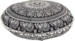 Rajasthaniartdecor Round Pouf Cover Cushion Cotton With Pom Meditetion Seating For Living Dorm Room Color Size 32 Inch Inches (Cover Only) (Blue Gold), RADC003-V, Inches(80 Cm) 18 Rajasthaniartdecor Round Pouf Cover Cushion Cotton With Pom Meditetion Seating For Living Dorm Room Color Size 32 Inch Inches (Cover Only) (Blue Gold), RADC003-V, Inches(80 Cm) -Songmics Furniture Shop 51VUA3sMUJL. AC