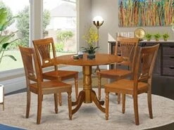 East West Furniture DLPL3-SBR-W Dining Table Set -Songmics Furniture Shop 51VVAWCb63L. AC