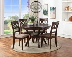 New Classic Furniture Cori 5-Piece Round Counter Dining Set With 1 Dining Table And 4 Chairs, 42-Inch, Bisque -Songmics Furniture Shop 51VX9TbmKFL. AC