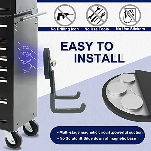 TSUYA Heavy Duty Large Garage Magnet Hooks, Strong Storage Utility Magnetic Hooks With Anti-Slip Coating For Indoor & Outdoor Hanging (2, D66, 22LB) 4 TSUYA Heavy Duty Large Garage Magnet Hooks, Strong Storage Utility Magnetic Hooks With Anti-Slip Coating For Indoor & Outdoor Hanging (2, D66, 22LB) - Image 4