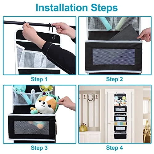Aeeteek 1 Pack Hanging Closet Organizer 5-Shelf Over The Door Shoe Organizer Wall Mount Storage Bag Containers 49.2 * 13 * 5.5 Inches Large Capacity Collapsible Shelves Drawers (Black) 5 Aeeteek 1 Pack Hanging Closet Organizer 5-Shelf Over The Door Shoe Organizer Wall Mount Storage Bag Containers 49.2 * 13 * 5.5 Inches Large Capacity Collapsible Shelves Drawers (Black) - Image 5