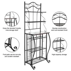 Bysesion 5-Tier Metal Kitchen Rack Metal Kitchen Bakers Decoration For Kitchen -Songmics Furniture Shop 51Vmqbg7yCL