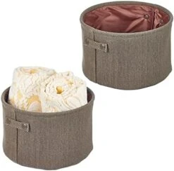 MDesign Soft Cotton Fabric Bathroom Storage Bin With Handles - Organizer For Towels, Toilet Paper - For Closets, Cabinets, Shelves - Textured Weave - 2 Pack - Light Pink 17 MDesign Soft Cotton Fabric Bathroom Storage Bin With Handles - Organizer For Towels, Toilet Paper - For Closets, Cabinets, Shelves - Textured Weave - 2 Pack - Light Pink -Songmics Furniture Shop 51VpPszWbJL. AC