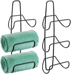 MDesign Metal Wall Mount 3 Level Bathroom Towel Rack Holder & Organizer - For Storage Of Washcloths, Hand Towels - Use In Guest, Master, Kid's Bathrooms - 2 Pack - Black 14 MDesign Metal Wall Mount 3 Level Bathroom Towel Rack Holder & Organizer - For Storage Of Washcloths, Hand Towels - Use In Guest, Master, Kid's Bathrooms - 2 Pack - Black -Songmics Furniture Shop 51Vzwal hyL. AC