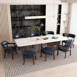 Set Of 4 Dining Chair With Casters, Leather Chair With Caster & Nailhead Trime Dining Chairs With Rollers Curving Backrest Chairs With Wheels Kitchen Table Rolling Chair,Espresso&Beige 1910BG -Songmics Furniture Shop 51W5O7JVzdL. AC