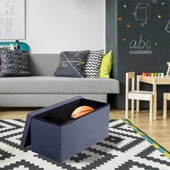 Seville Classics Cushioned Fabric Ottoman Hidden Storage Chest Footrest Chair, Padded Seat For Bedroom, Dorm, Loft, Living Room, Entryway, Hallway, Midnight Blue, 31.5" Bench 18 Seville Classics Cushioned Fabric Ottoman Hidden Storage Chest Footrest Chair, Padded Seat For Bedroom, Dorm, Loft, Living Room, Entryway, Hallway, Midnight Blue, 31.5" Bench -Songmics Furniture Shop 51WC1lCxVrL