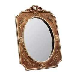 Eaoundm Antique Decorative Wall Mirror Vintage Hanging Mirror Desktop Mirror Table Mirror 9.1 X 6.5 Inchs Oval