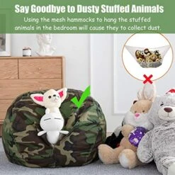 CALA Stuffed Animal Storage Bean Bag Chair-Cover Only- Extra Large 38" Kids Soft Toy Storage - 100% Cotton Canvas Bean Bag Chair(Camouflage) -Songmics Furniture Shop 51WK11zt32L