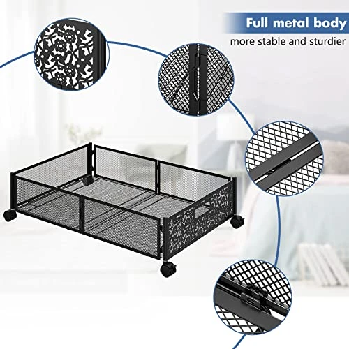 Under Bed Storage, Under Bed Rolling Storage, Under Bed Storage Containers With Wheels, Metal Under Bed Shoe Storage Organizer Drawer 2 Pack, Underbed Storage Bin For Bedroom Toys Clothes Blankets 4 Under Bed Storage, Under Bed Rolling Storage, Under Bed Storage Containers With Wheels, Metal Under Bed Shoe Storage Organizer Drawer 2 Pack, Underbed Storage Bin For Bedroom Toys Clothes Blankets - Image 4