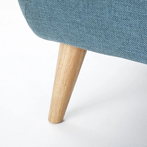 Christopher Knight Home Josephine Mid-Century Modern Petite Fabric Sofa, Blue / Natural 4 Christopher Knight Home Josephine Mid-Century Modern Petite Fabric Sofa, Blue / Natural - Image 4