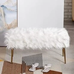 Chairus Faux Fur Entryway Bench Small Shaggy Furry Ottoman Bench For Bedroom Living Room, Pink 19 Chairus Faux Fur Entryway Bench Small Shaggy Furry Ottoman Bench For Bedroom Living Room, Pink -Songmics Furniture Shop 51WQLlfifrL. AC