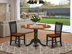 East West Furniture DLNO3-MAH-W Dining Table Set, 3-Piece -Songmics Furniture Shop 51WTEQ5UC8L. AC